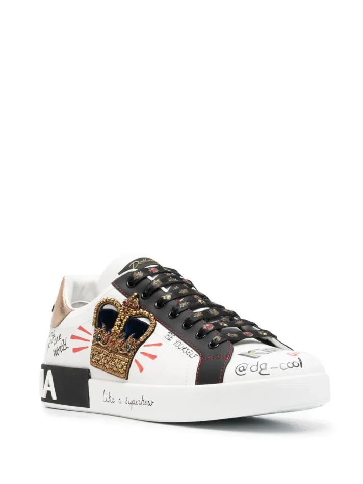 Portofino sneakers in printed nappa calfskin with patch