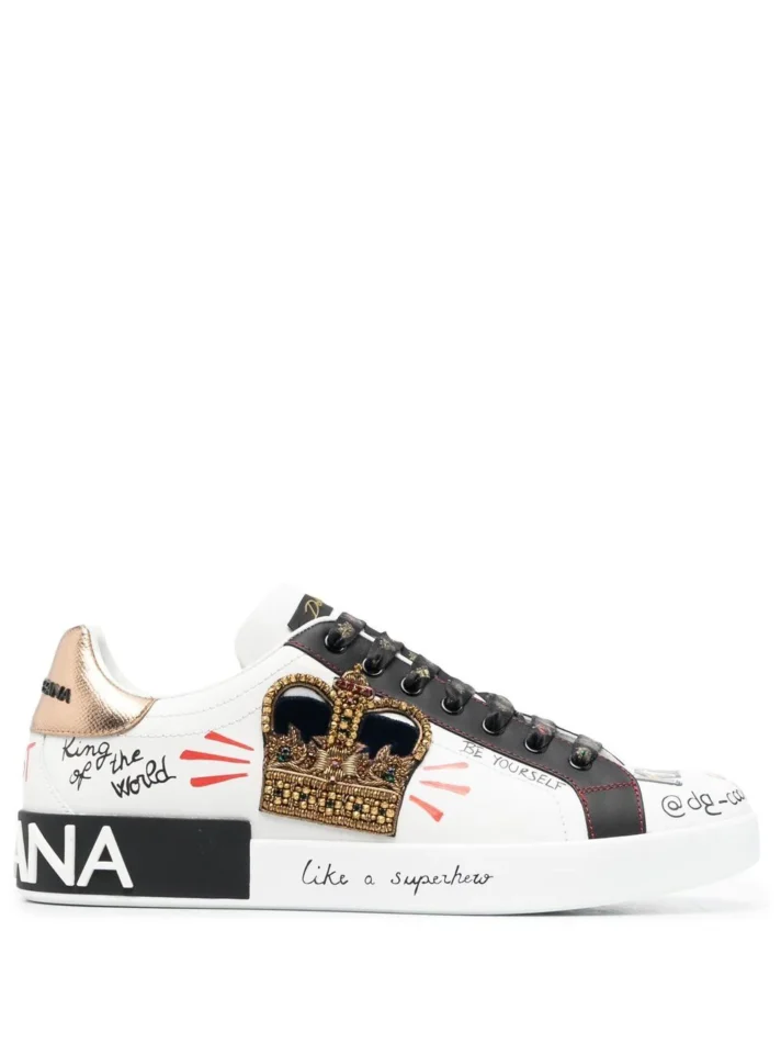 Portofino sneakers in printed nappa calfskin with patch