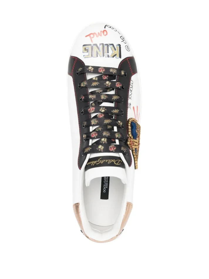 Portofino sneakers in printed nappa calfskin with patch