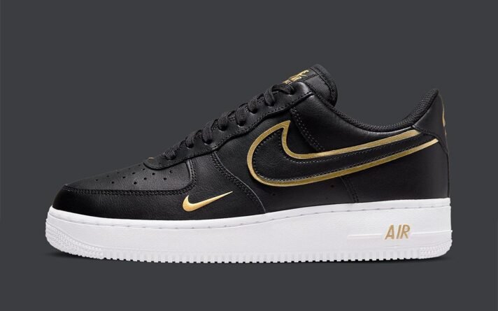 Nike Air Force 1 ’07 LV8 Metallic – Black Metallic Gold