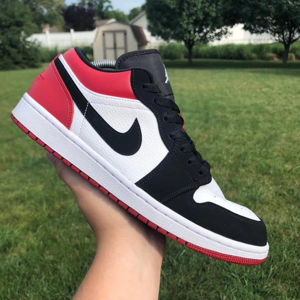 Nike Air Jordan 1 Low “Black Toe” sneaker.